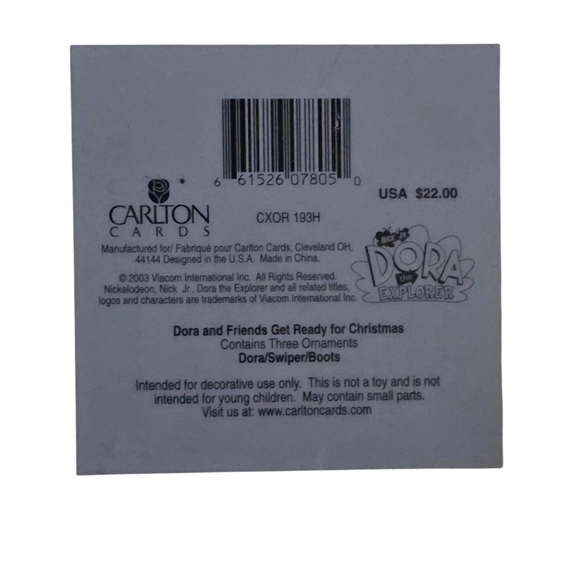 Dora the Explorer Christmas Ornaments Set of 3 – Dora, Boots & Swiper – 2003 - Picture 3 of 3